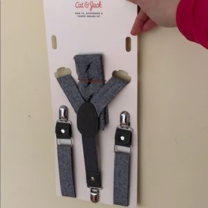 Suspenders and Pocket Square set